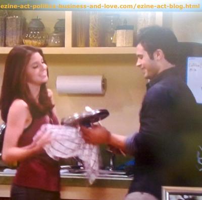 Eddie Duran (Cody Longo) and His Love Loren Tate (Brittany Underwood) in Her Kitchen at Home in Hollywood Heights.