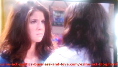 Melissa Sanders (Ashley Holliday) While Advising Loren Tate (Brittany Underwood) to Ask Eddie Duran (Cody Longo), 