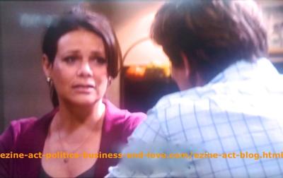 Gus Sanders (Brian Letscher) and His Wife Lisa Sanders (Meredith Salenger) Discussing Family Love Problems in Hollywood Heights.