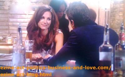 Love in Hollywood Heights - Nora Tate (Jama Williamson) and Max Duran (Carlos Ponce) Chatting.