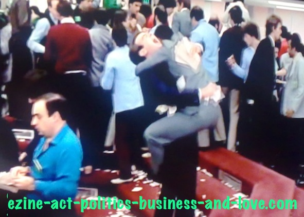 Ezine Acts Comment C2 Entries: Dan Aykroyd and Eddie Murphy in NY Stock Market Exchange in Trading Places.