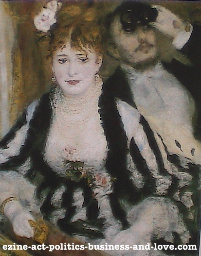 Ezine Acts Fine Arts: La Loge, 1874 by the French Painter Pierre Auguste Renoir.