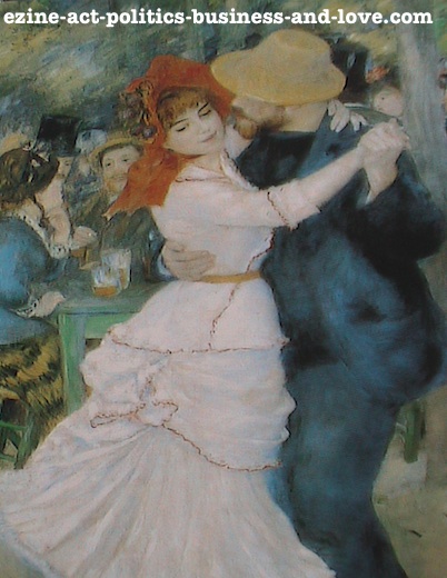 Ezine Acts Fine Arts: Dance at Bougival, Suzanne Valadon and Paul L'hote, 1882-1883, Pierre Auguste Renoir.