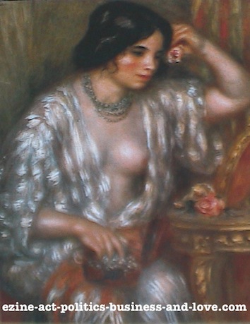 Ezine Acts Fine Arts: Gabrielle with Jewels, 1910, Pierre Auguste Renoir.