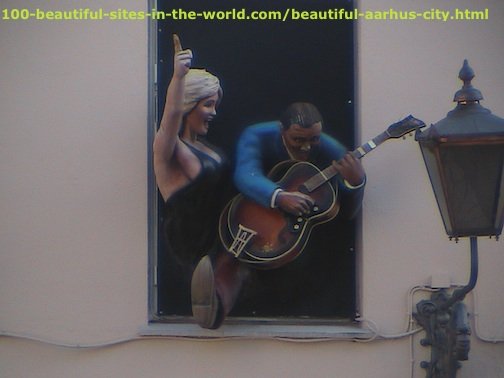 Ezine Acts Paintings: Paintings, Pub's Window, Aarhus, Denmark.
